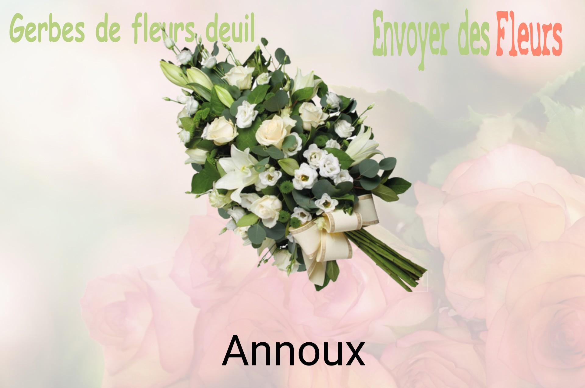 Gerbe de fleurs de deuil livrée à Annoux